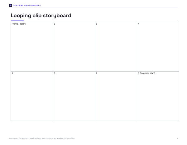 Preview of Printable Loop Storyboard Sheet